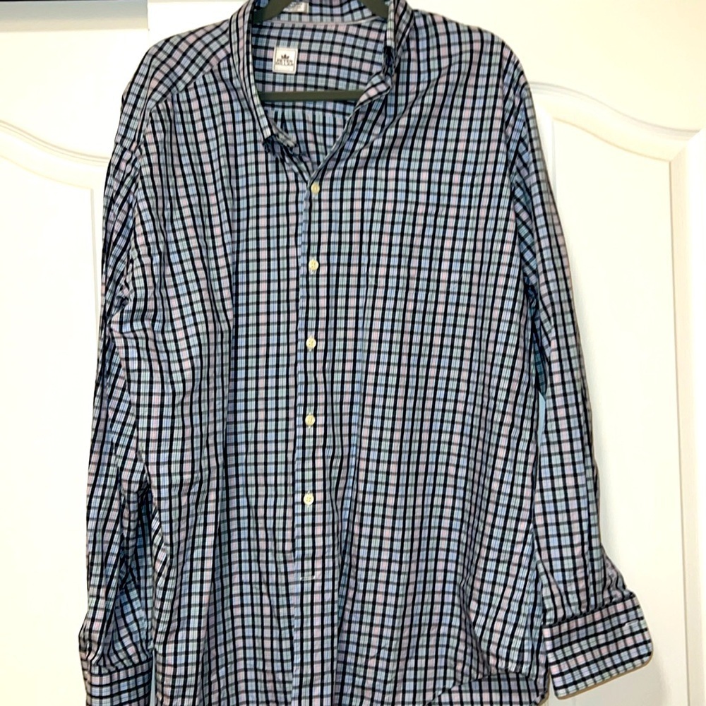 Peter Millar Mens Multi-Colored Gingham Button Down Shirt Size X-Large